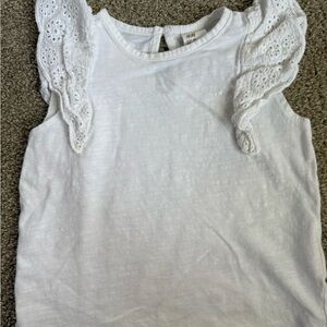 H&M Kids White Eyelet Ruffle Top
